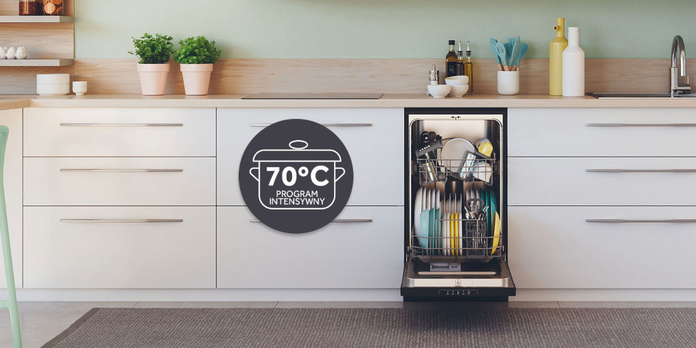 ZMYWARKA CANDY CDPH 2L1047B BRAVA Program Intensywny mocno zabrudzone naczynia wysoka temperatura dokładne mycie