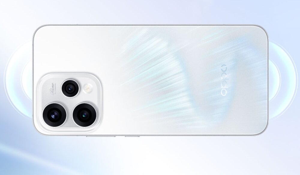 Telefon OPPO Reno15 z zaznaczonym umieszczeniem anten