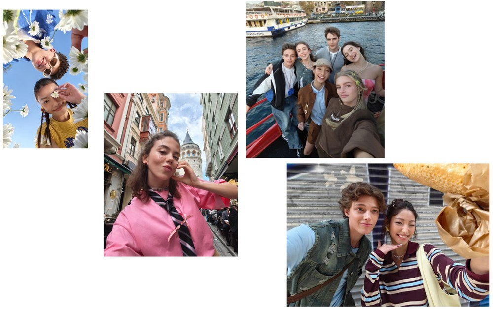 Kilka ujęć selfie w różnych stylach