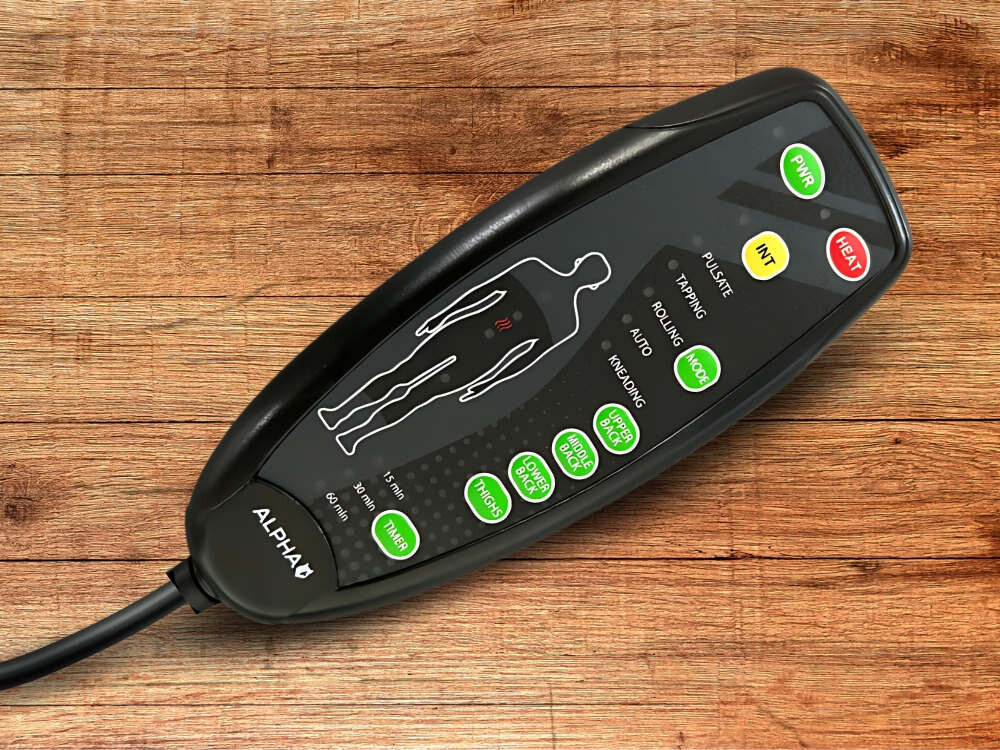 Mata masująca ALPHA AMP-03  Obsługa bez wysiłku Intuicyjny pilot timer kilka przycisków dwa rodzaje zasilaczy