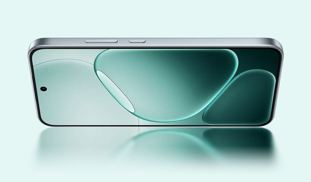 Smartfon OPPO A6 Pro 5G ułożony poziomo z włączonym ekranem AMOLED