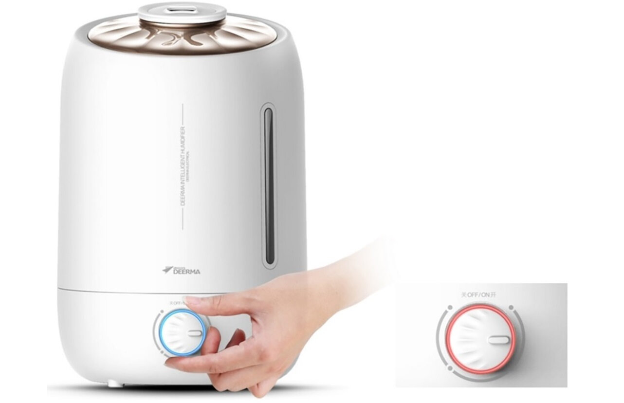 Nawilzacz ultradzwiekowy DEERMA F500 optymalne dzialanie latwa obsluga uzytkowanie w promieniu 360 stopni przy wydajnosci 300 ml/h