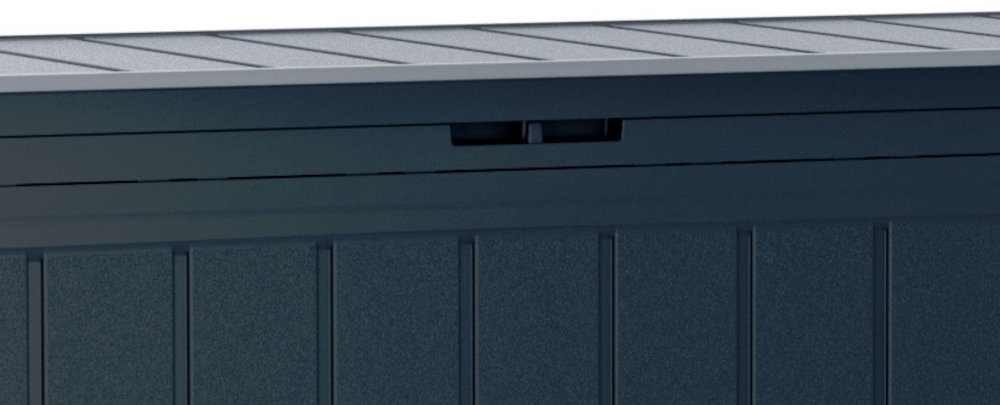 Skrzynia ogrodowa PROSPERPLAST MBWL190-S433 190L wymiary 78 x 55 x 43,8 cm pojemnosc 190 litrow szeroka pokrywa mozliwosc zamkniecia na klodke system zatrzaskow