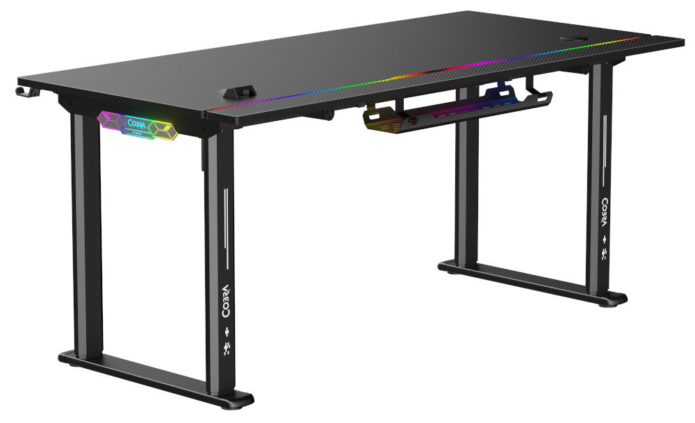 COBRA Electra S trzech wariantach kolorystycznych czerni bieli brązu spójne, estetyczne stanowisko gamingowe biurowe matowe wykończenie tekstura imitująca włókno węglowe