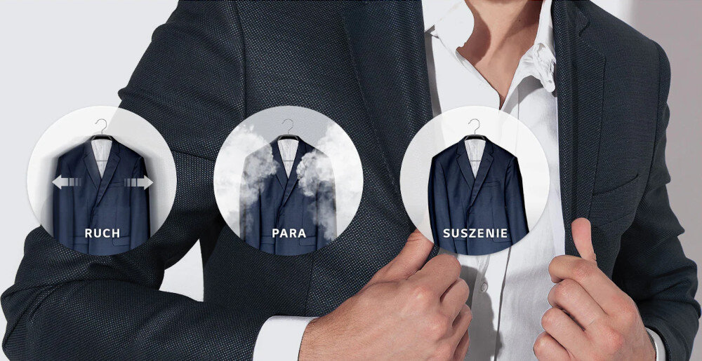 Szafa parowa LG Styler S3MFC usuwanie zagnieceń i brzydkich zapachów