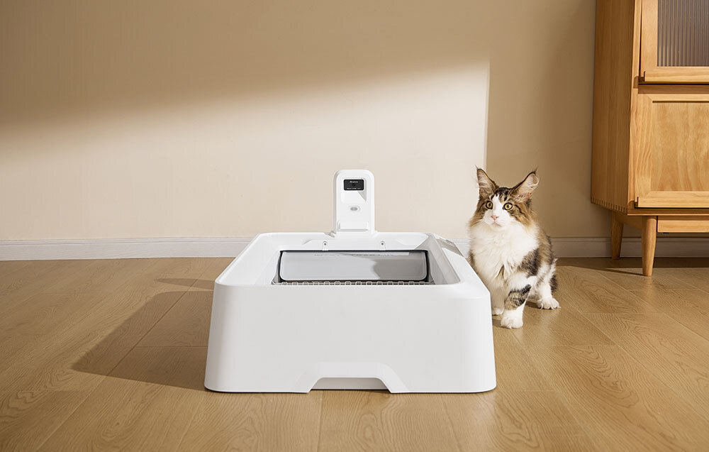 Inteligentna kuweta dla kota PETKIT Purobot Crystal Duo W trosce o kota Algorytmy AI Dodatek pH  do aplikacji w formie powiadomień wspiera codzienną troskę o zdrowie kota