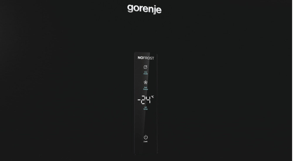 ZAMRAŻARKA GORENJE FN619EABK6 wyświetlacz sterowanie panel ustawienia opcje LED sygnał dźwiękowy sygnał świetlny