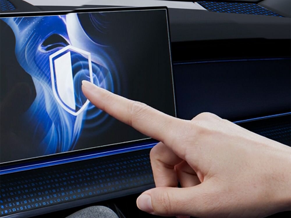 3MK TechWrap Matte Center Display TechWrap Matte™ zachowuje czułość dotyku fabrycznym ekranie bez zabezpieczenia Folia działa nawet w rękawiczkach - grafika przedstawiająca palec dotykający ekranu