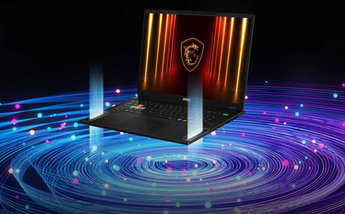 Laptop gamingowy MSI Stealth 18 HX AI z dźwiękiem przestrzennym, elegancka konstrukcja i wydajne podzespoły – Dźwięk przestrzenny Dynaudio MSI Stealth 18 HX AI A2XWJG-033PL