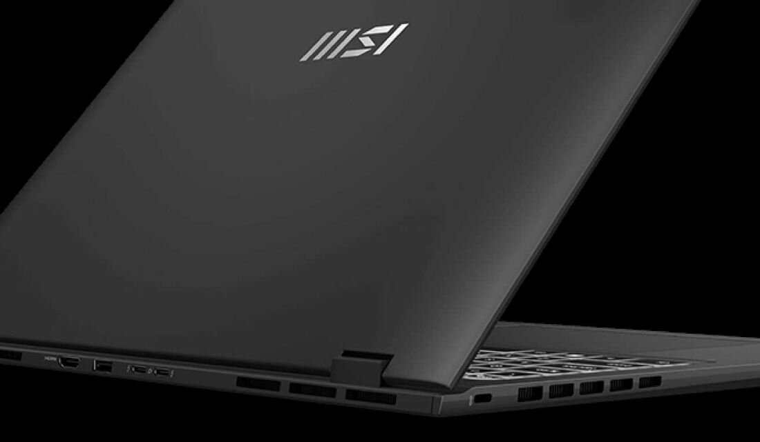 Laptop MSI Prestige 16 AI+ Evo B2VMG-220PL z widoczną gamą portów – USB Type-A USB Type-C czytnik SD HDMI Thunderbolt 4 wszechstronna łączność