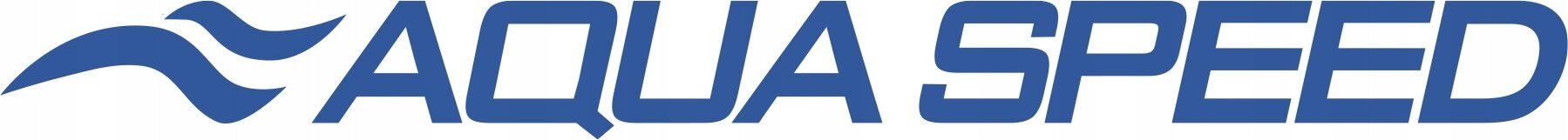 Logo z napisem \'AQUA SPEED\' w kolorze niebieskim, z falującym motywem po lewej stronie.