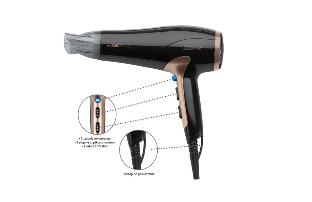 Suszarka CLATRONIC HT 3661 2200 W rehulacja temperatury regulacja prędkości suszenia
