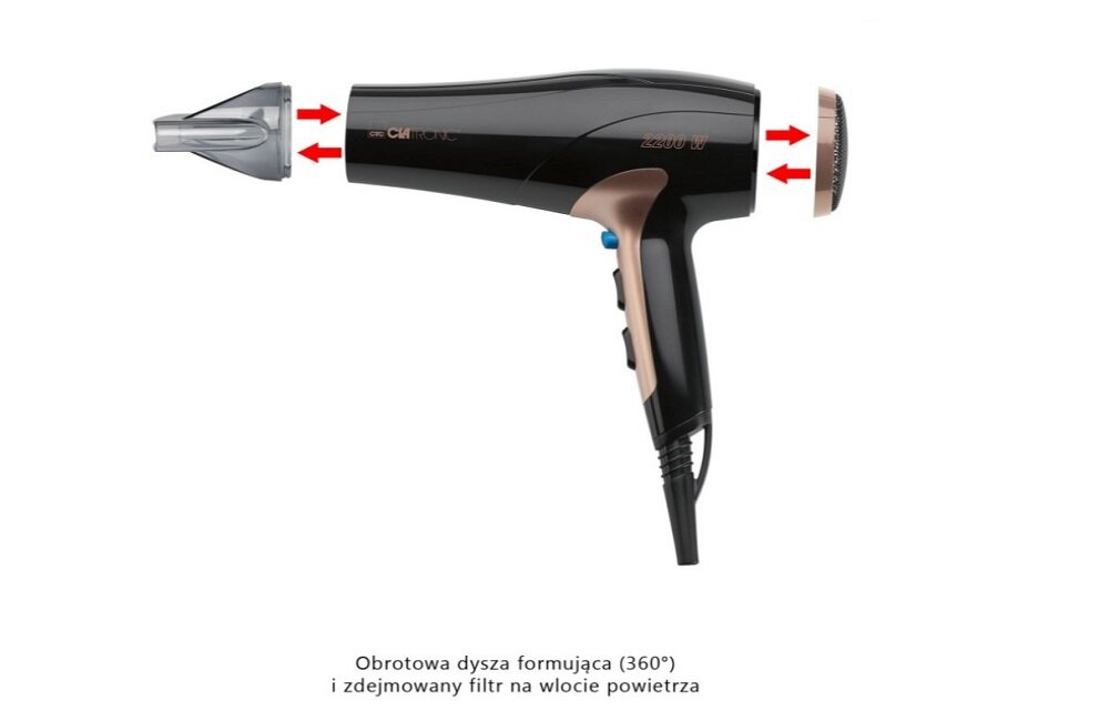 Suszarka CLATRONIC HT 3661 zdejmowany filtr zdejmowana dysza formująca