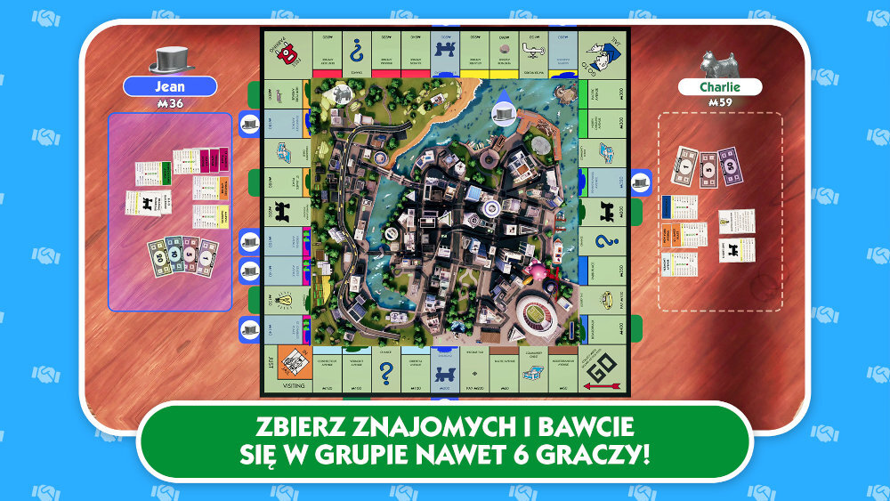Gra Monopoly odświeżonym wyglądem Kupuj, sprzedawaj, handluj rozwijaj gry planszowej animowanym mieście 3D