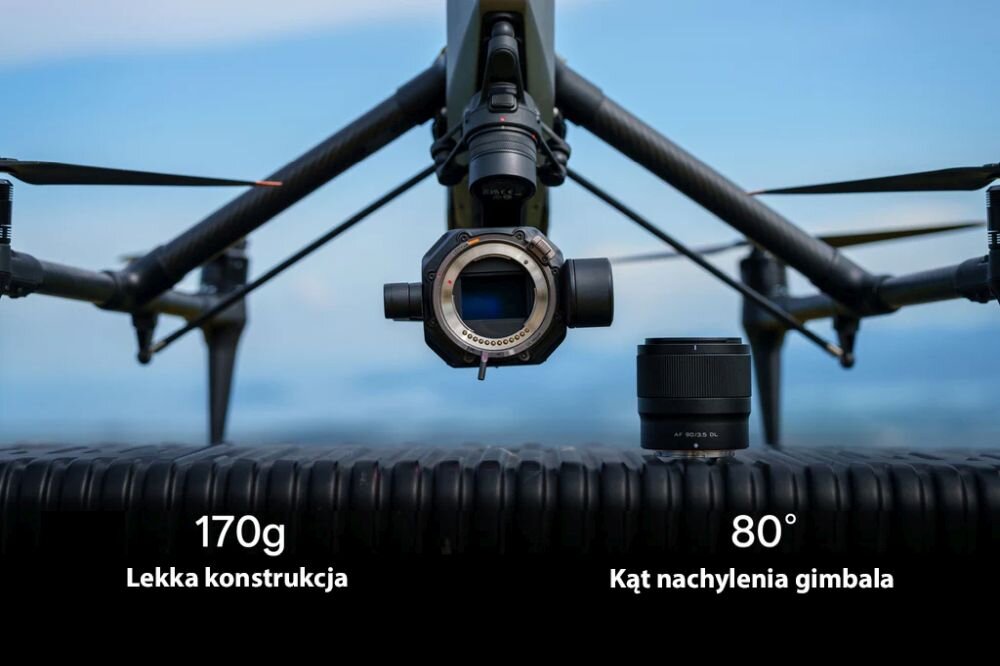 VILTROX AF 90 mm f-3.5 RAZE DL lekka konstrukcja 170 g gimbal dron DJI