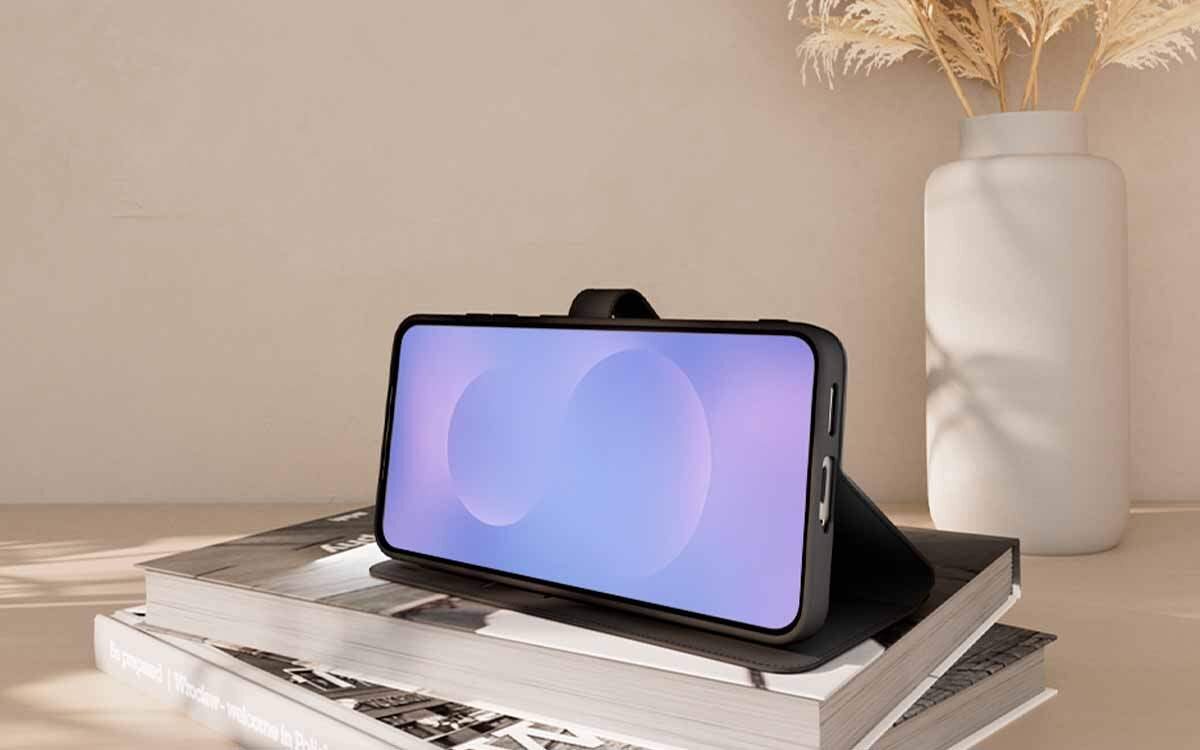 Etui Wallet Stand łączy skórzany design z ochroną Samsung S26+.