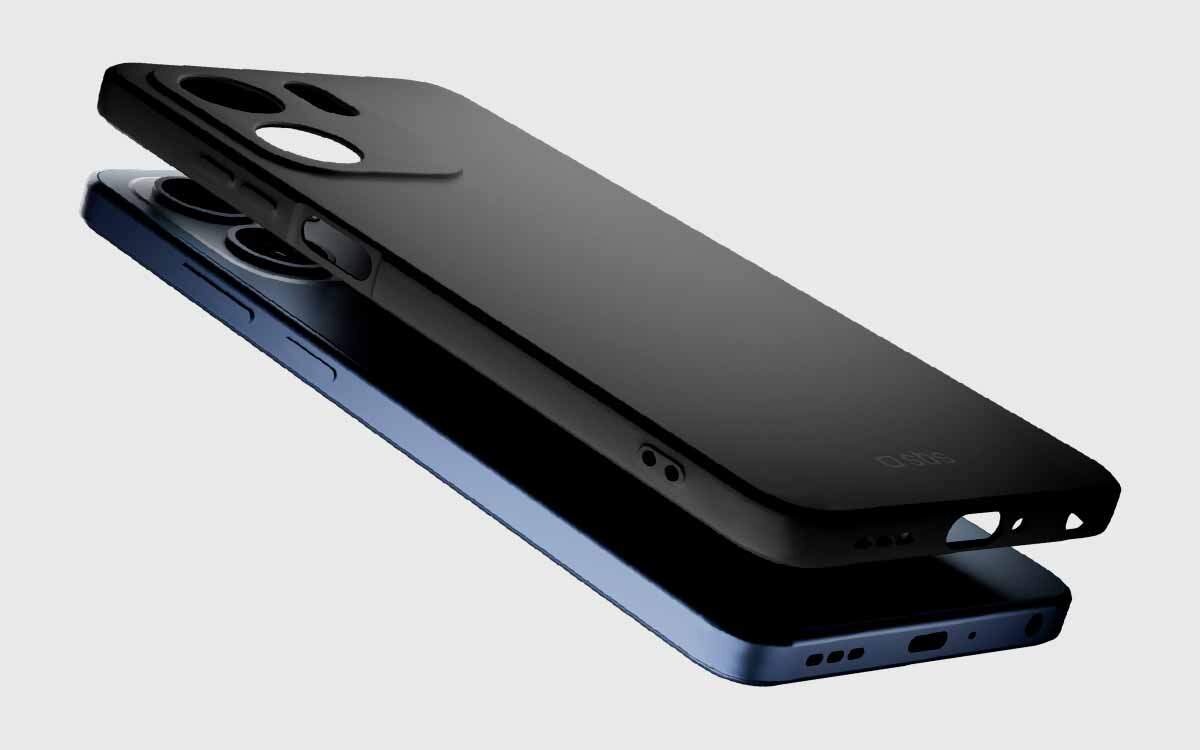 Etui SBS Instinct do Oppo A5x Czarny, mikrofibra, zarysowania, ekskluzywna, delikatna, na białym tle etui nad smartfonem poziomo