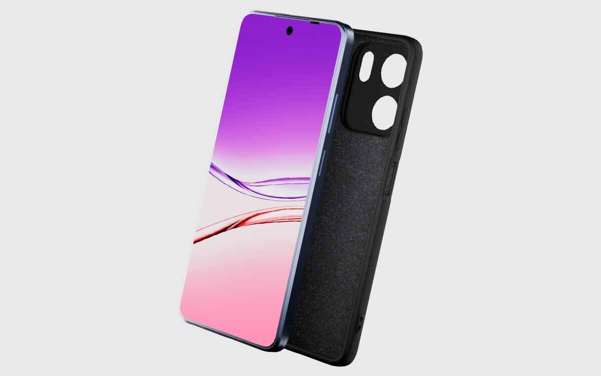 Etui SBS Instinct do Oppo A5x Czarny, półsztywne TPU, uderzenia, dotykowe, eleganckie, na białym tle etui wraz z smartfonem pionowo