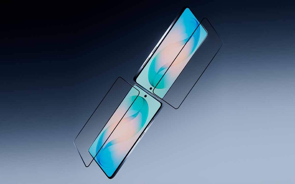 Szkło hartowane SBS Eyesafe do Samsung Galaxy S26 Ultra, zdrowy sen, ochrona wzroku, smartfon ze szkłem hartowanym na ciemnoniebieskim tle