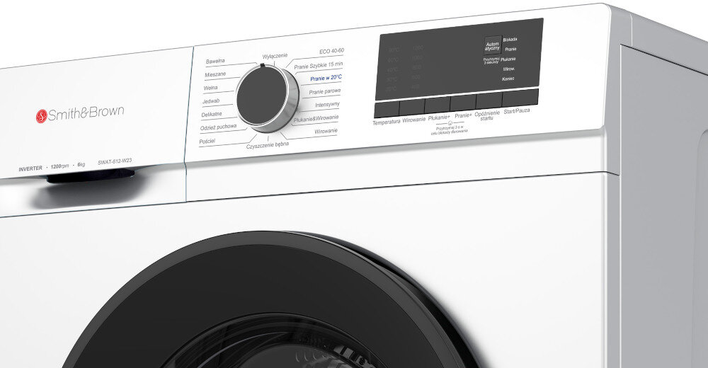 Pralka SMITH&BROWN SWAT-612-W23 Blokada panelu sterowania dzieci ochrona bezpieczeństwo wygoda