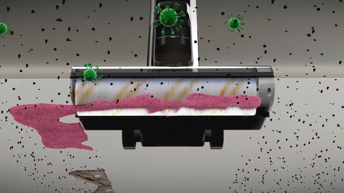 Mop elektryczny KARCHER FCV 3 Natural EU 1.056-122.0 technologia Xtra!Clean odkurzanie, mopowanie i suszenie moc kurz sierść plamy rozlane płyny Trzy tryby pracy standardowy, suszenia i Advanced!Power efektywne czyszczenie rodzaje podłóg