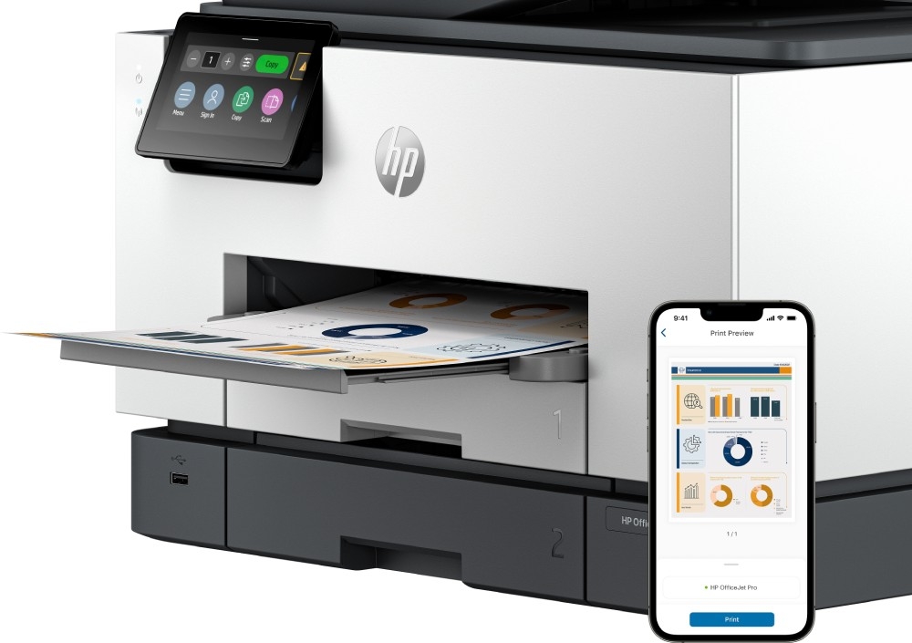 Urządzenie wielofunkcyjne HP OfficeJet Pro 9130b Druk w kolorze, Automatyczny druk dwustronny, Wi-Fi przeznaczenie działanie cechy