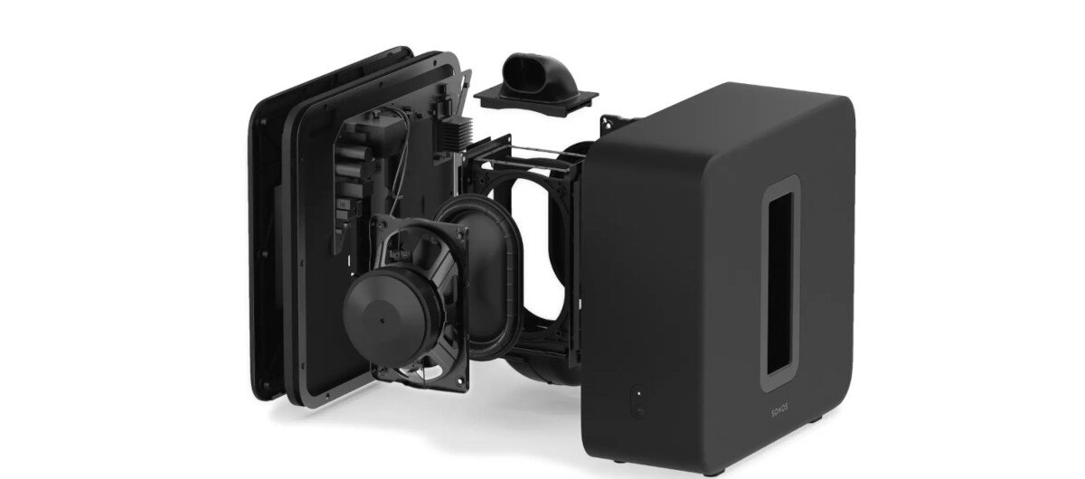 Subwoofer SONOS Sub 4 - Inny poziom głębi dźwięku, przekrój subwoofera od środka