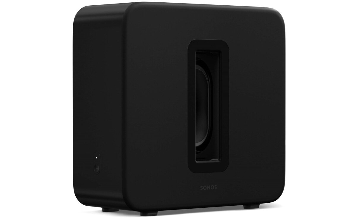 Subwoofer SONOS Sub 4 - Dźwięk dostosowany do Ciebie, subwoofer od skosu