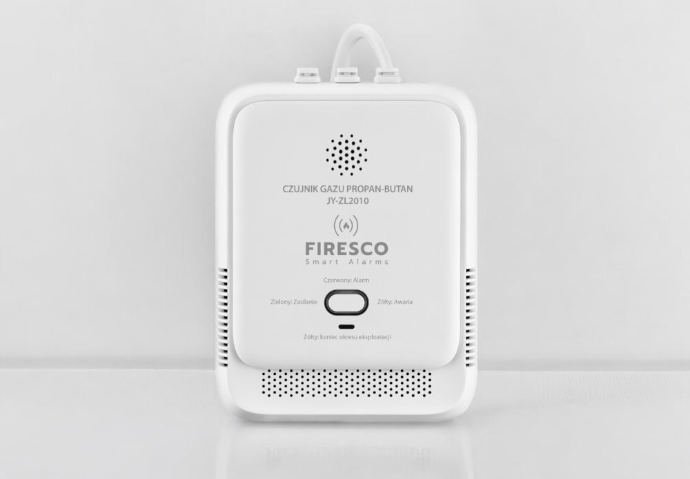 FIRESCO JY-ZL2010 czujnik gazu w kolorze białym na białym tle