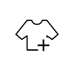 Symbol reprezentujący dorzucanie ubrań