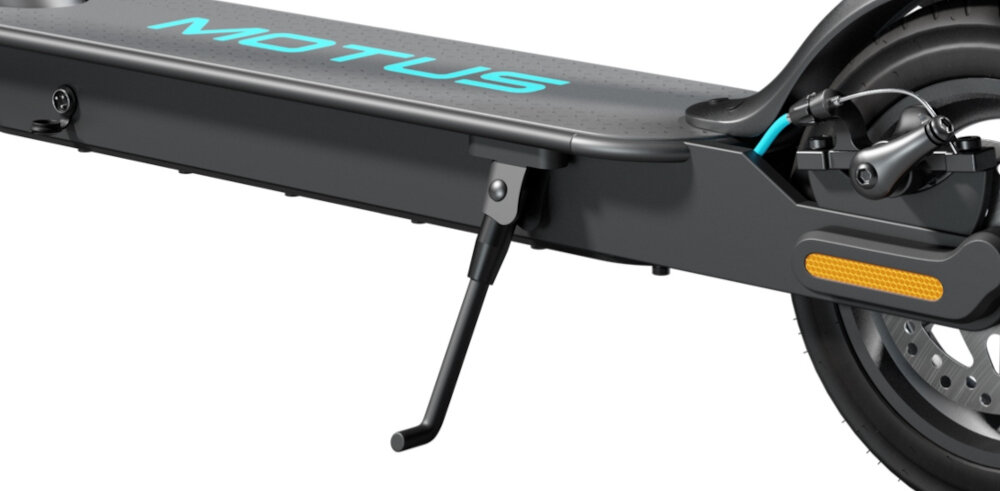 Hulajnoga elektryczna MOTUS Scooty 10 Lite Turkusowy skladana stopka w centralnym punkcie ciezkosici