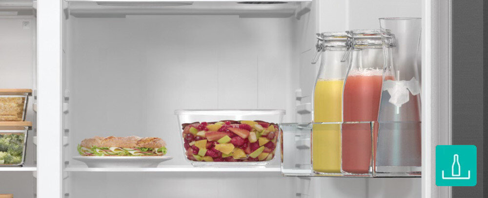 LODÓWKA GORENJE NRR9185EABXLWD wizualizacja półka półki XXL większe więcej miejsca na napoje butelki kartony