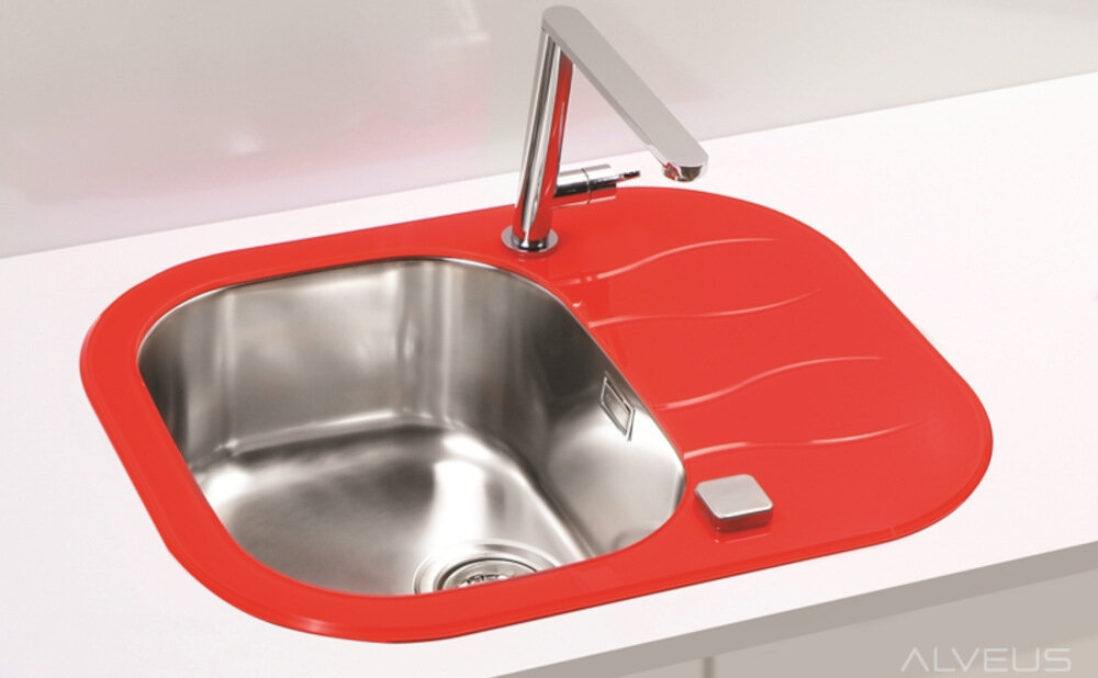 Zlewozmywak ALVEUS Wave 10 1102726 Czarny  komora wymiary mycie użytkowanie podbudowa wysokość łatwy montaż higiena czyszczenie