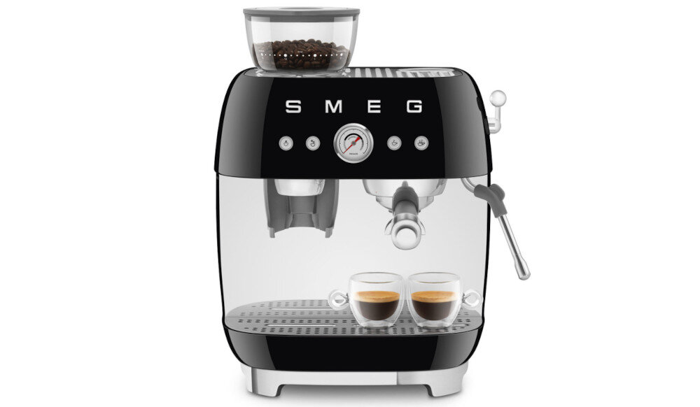 EKSPRES SMEG EGF03BLEU smak aromat mielona kawa wbudowany młynek świeża kawa espresso kawiarnia