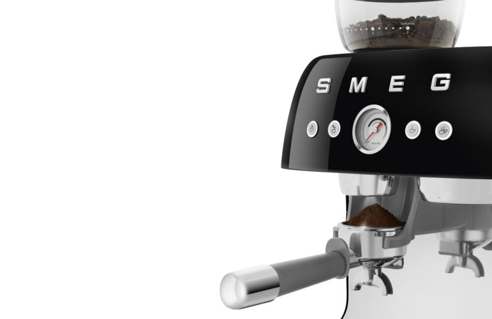EKSPRES SMEG EGF03BLEU Doświadczenie baristyczne manometr dysza mielenie ziaren