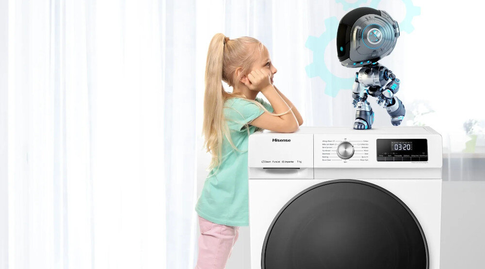 PRALKA HISENSE WFQA8014EVJM blokada ochrona bezpieczeństwo