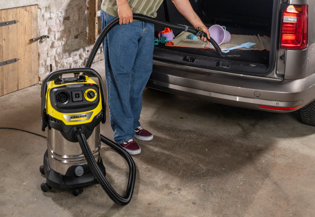 Odkurzacz KARCHER WD 7 Control P S 30/6/35/T 1.628-386.0 Pojemność i trwała konstrukcja Zbiornik o pojemności 30 litrów ze stali nierdzewnej waga