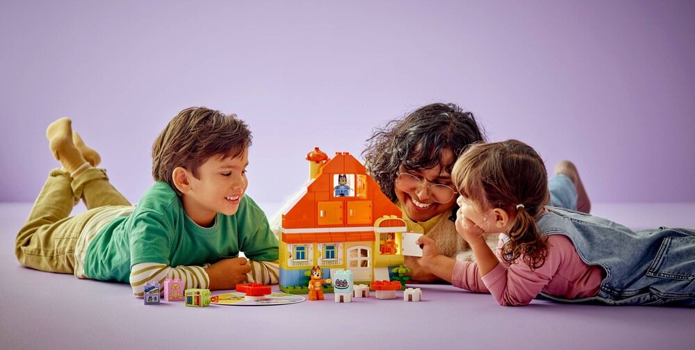 LEGO 10459 DUPLO Bluey Dom rodzinny Blue z grą pamięciową  elementy opis konstrukcji wiek serial Blue
 