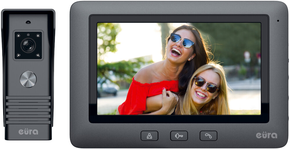 Zestaw wideodomofonowy EURA VDP-45A3 Czarny kontrola stref wejscia na teren posesji wysoki poziom bezpieczenstwa