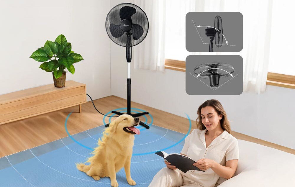 Wentylator EXTRALINK Bryza ESF-40D-B Dopasowanie do kierunku nawiewu Regulacja kąta nachylenia praktyczne rozwiązanie