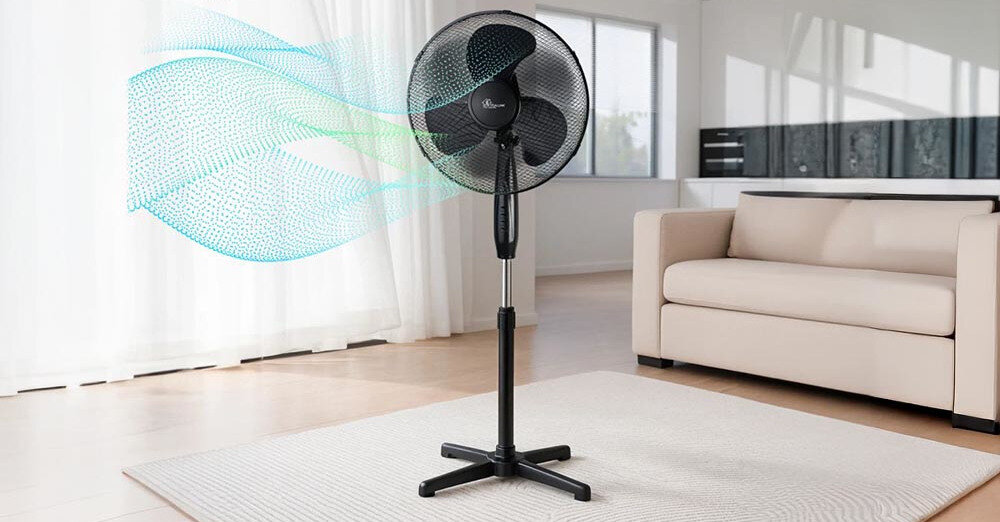 Wentylator EXTRALINK Bryza ESF-40D-B Stabilność i bezpieczeństwo szeroka podstawa wymiary bezpieczne użytkowanie