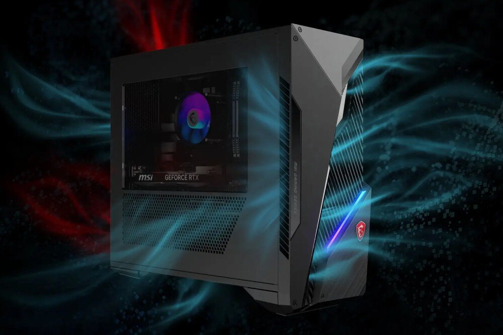 Komputer MSI MAG Infinite S3 14NUB5-1431EU i5-14400F 16GB RAM 1TB SSD GeForce RTX4060Ti Wi-Fi Windows 11 Home chłodzenie wentylacja temperatura