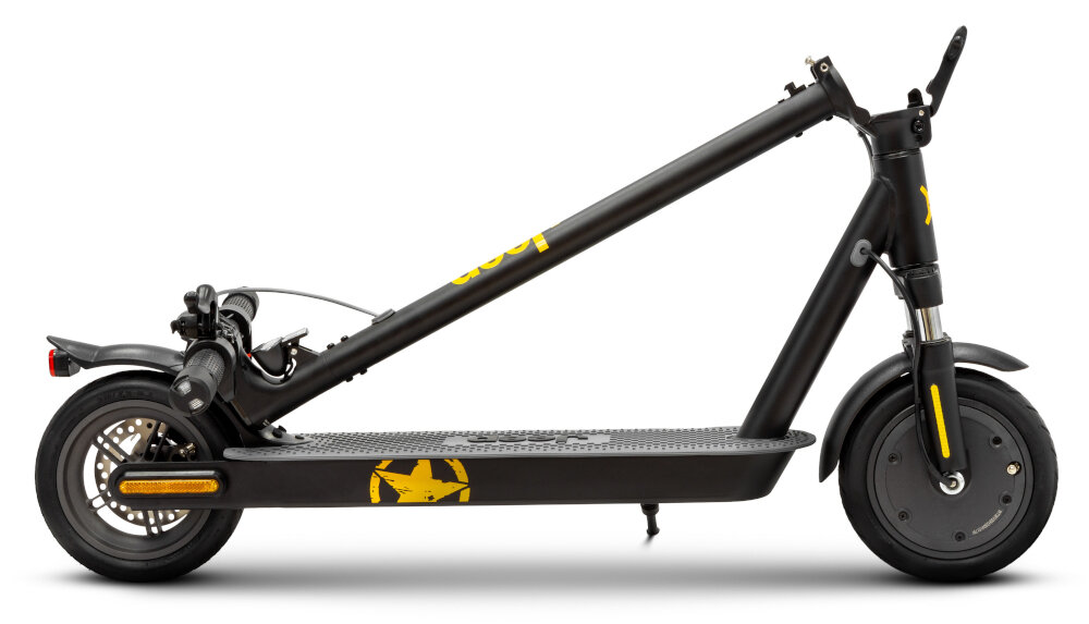 Hulajnoga elektryczna JEEP Jaf SR Safe Rade 25km 350W Amortyzacja 8.5 Czarny skladana konstrukcja latwy transport