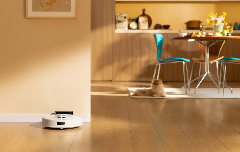 Robot sprzątający ROBOROCK Q7 TF Biały Twoje podłogi, jego zadanie wygląd design tło prezentacja wizualizacja