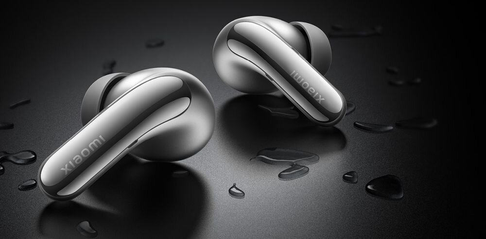Słuchawki dokanałowe XIAOMI Buds 5 Pro BT ANC dotkniecie obsluga, panel przyjemnosc sluchawki z kroplami wody