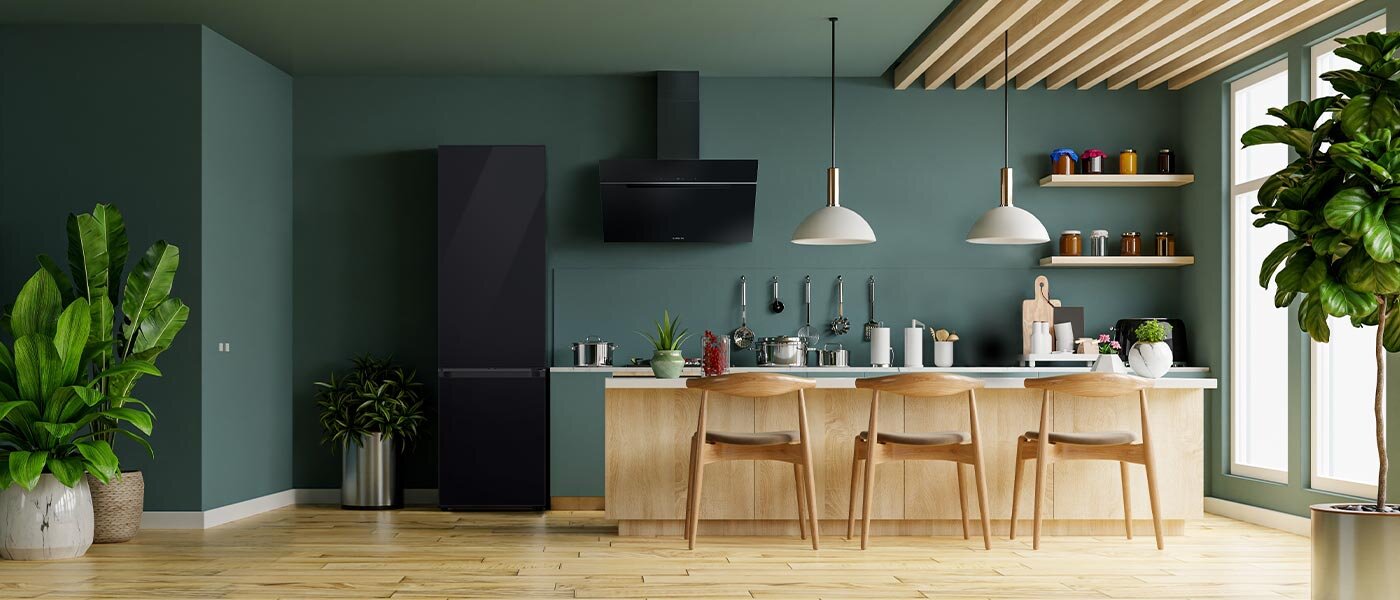 Kuchnia w nowoczesnym stylu z lodówką Samsung Bespoke Kuchnia w nowoczesnym stylu z lodówką Samsung Bespoke