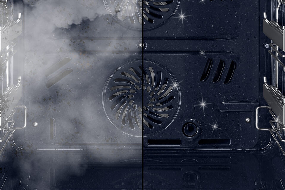 Para rozmiękczająca zabrudzenia w komorze, by łatwiej się ich pozbyć