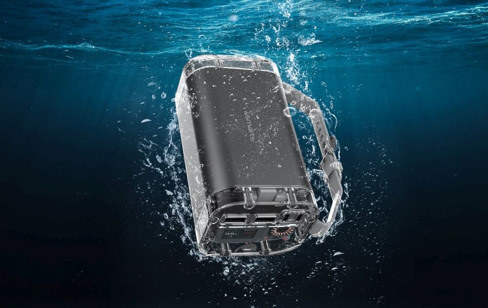 4SMARTS Lucid Ultra wodoodporny i pyłoszczelny (IP67) Wzmocniona, aluminiowa konstrukcja górskich wędrówek, nad jeziorem warunkach roboczych - powerbank pod wodą