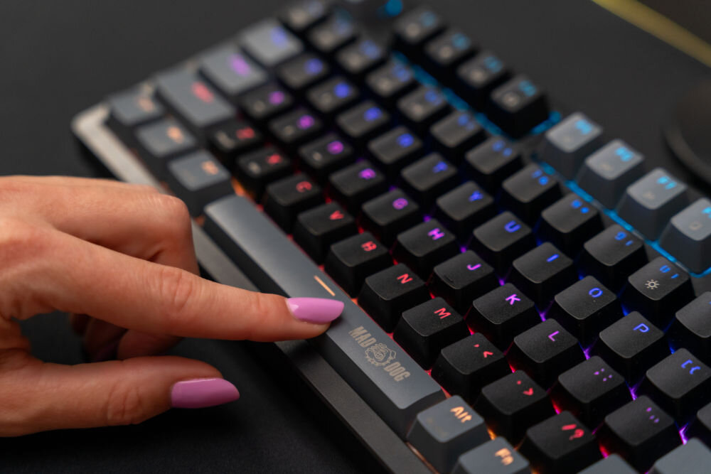 Klawiatura MAD DOG GK960K Gateron Pro Red Czarny hot stamp wymiana klawiszy