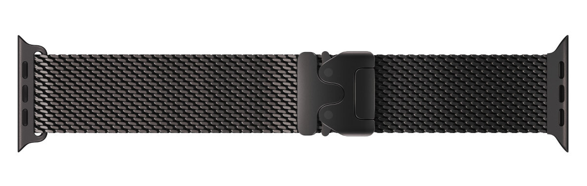 Bransoleta mediolańska do Apple Watch tytanu pochodzącego w 95% z recyklingu lekki i wytrzymały przyjazny dla planety zmniejsza zużycie surowców naturalnych - bransoleta na płasko od góry